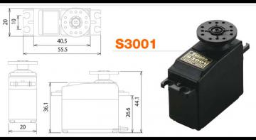 Сервомашинка Futaba S3001 Standart, аналоговая, стандарт, 45гр.