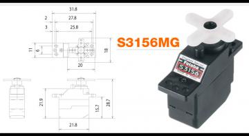 Сервомашинка Futaba S3156 MG цифровая, микро, 9гр