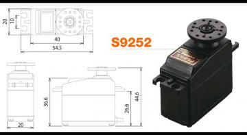 Сервомашинка Futaba S9252 Цифровая,  6.6 нсм./0.1сек на 45гр стандарт, 50гр.