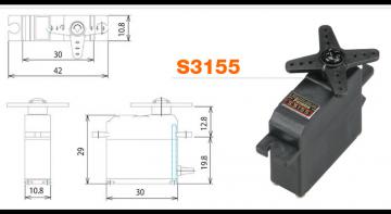 Cервомашинка  Futaba S3155  High-Speed Slim,цифровая, 20гр