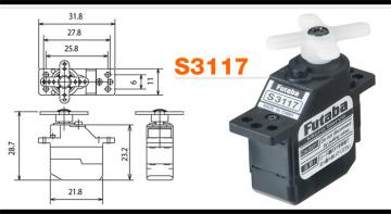 Сервомашинка Futaba S3117 Nano, аналоговая, 8.5гр.