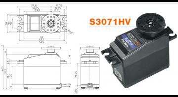 Серво Futaba -S3071MG-HV (7,4в) -S.Bus  0.17с / 10.5кг, стандарт, цифр., 