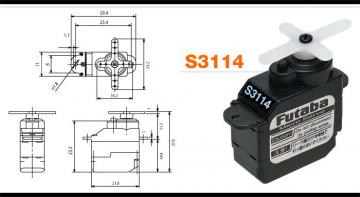 Сервомашинка Futaba S3114 Nano, аналоговая, 8гр.